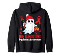 Indossiamo la consapevolezza della dislessia Rossa Halloween Fantasma Carino Felpa con Cappuccio