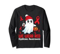 Indossiamo la consapevolezza della dislessia Rossa Halloween Fantasma Carino Maglia a Manica