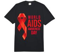 Indossiamo la Giornata Mondiale del Nastro Rosso Rosso sulla consapevolezza della Giornata Mondiale Contro Comfort Colors Adult Heavyweight T-Shirt