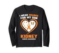 Indosso Arancione per la consapevolezza del Cancro al Rene di Mio Figlio Maglia a Manica