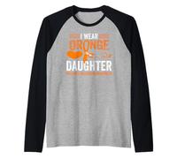 Indosso Arancione per mia Figlia consapevolezza sulla sclerosi Multipla Maglia con Maniche Raglan