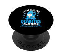 Indosso Blu Per La Consapevolezza Del Diabete Fede Speranza Amore PopSockets PopGrip Adesivo