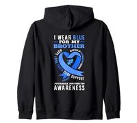 Indosso Blu per la consapevolezza dell'artrite Giovanile di Mio Fratello Felpa con Cappuccio
