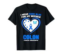 Indosso Blu Scuro per la consapevolezza del Cancro al Colon di Mio Nipote Maglietta