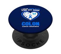 Indosso blu scuro per la consapevolezza del cancro del colon di mia madre PopSockets PopGrip Adesivo