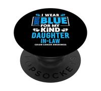 Indosso Blu Scuro Per Mia Figlia In Legge Cancro Colon PopSockets PopGrip Adesivo