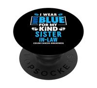 Indosso blu scuro per mia sorella in legge consapevolezza del cancro del colon PopSockets PopGrip Adesivo