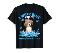 Indosso Blue for Me Consapevolezza del diabete 2026 Beagle Dog Fight Maglietta