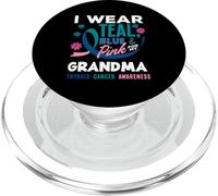 Indosso foglia di tè, blu e rosa per il cancro alla tiroide di mia nonna PopSockets PopGrip per MagSafe