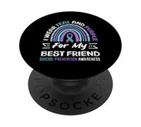 Indosso foglia di tè e viola per la prevenzione del suicidio del mio migliore amico PopSockets PopGrip Adesivo