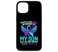 Indosso foglia di tè e viola per la prevenzione del suicidio di mio figlio Custodia per iPhone 13