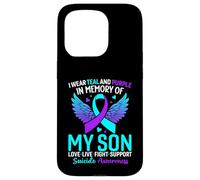 Indosso foglia di tè e viola per la prevenzione del suicidio di mio figlio Custodia per iPhone 15 Pro