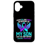 Indosso foglia di tè e viola per la prevenzione del suicidio di mio figlio Custodia per iPhone 16 Plus