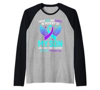 Indosso Foglia di tè e Viola per la prevenzione del suicidio di Mio Figlio Maglia con Maniche Raglan