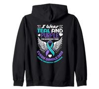 Indosso Foglia di tè e Viola per Qualcuno Che Mi Manca la prevenzione del suicidio Felpa con Cappuccio