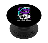 Indosso foglia di tè e viola per qualcuno che significa il mondo per me PopSockets PopGrip Adesivo