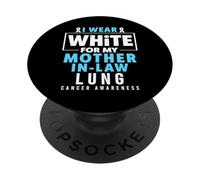 Indosso il bianco per la consapevolezza del cancro ai polmoni di mia suocera PopSockets PopGrip Adesivo