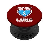 Indosso il bianco per la consapevolezza del cancro ai polmoni di mio nonno PopSockets PopGrip Adesivo