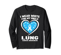 Indosso Il Bianco per la consapevolezza del Cancro ai polmoni di Mio Zio Maglia a Manica