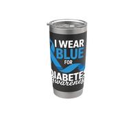 Indosso il blu per la consapevolezza del diabete Bicchiere termico in acciaio inox doppia parete