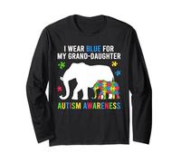 Indosso il blu per la consapevolezza dell'autismo di mia nipote elefanti Maglia a Manica