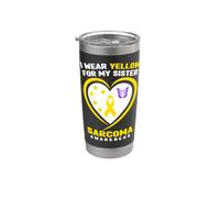 Indosso il giallo per la consapevolezza del cancro al sarcoma di mia sorella Bicchiere termico in acciaio inox doppia parete