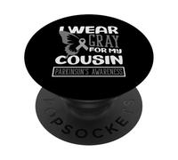 Indosso il grigio per la consapevolezza del Parkinson della farfalla di mio cugino PopSockets PopGrip Adesivo