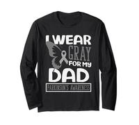 Indosso Il Grigio per la consapevolezza del Parkinson della Farfalla di Mio Padre Maglia a Manica