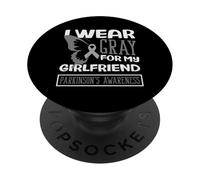 Indosso il grigio per la mia ragazzaFarfalla Consapevolezza del Parkinson PopSockets PopGrip Adesivo