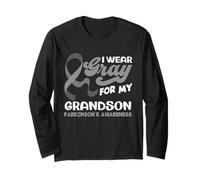 Indosso Il Grigio per Mio Nipote per la consapevolezza del Parkinson Maglia a Manica