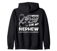 Indosso Il Grigio per Mio Nipote per sostenere la consapevolezza del Parkinson Felpa con Cappuccio