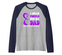 Indosso Il Nastro Viola per la consapevolezza della sarcoidosi di Mio Padre Hope Maglia con Maniche Raglan