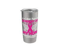 Indosso il rosa in memoria della consapevolezza del cancro al seno di mia madre Bicchiere termico in acciaio inox doppia parete