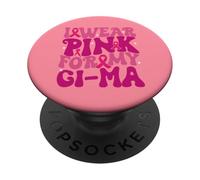 Indosso il rosa per i miei bambini GI-MA per la consapevolezza del cancro al seno PopSockets PopGrip Adesivo