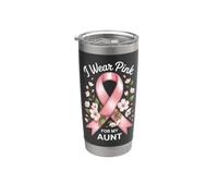 Indosso il rosa per il sostegno alla consapevolezza del cancro di mia zia Bicchiere termico in acciaio inox doppia parete