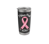 Indosso il rosa per il sostegno alla consapevolezza del cancro di mia zia Bicchiere termico in acciaio inox doppia parete