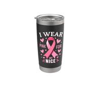 Indosso il rosa per la mia bella consapevolezza del cancro Bicchiere termico in acciaio inox doppia parete