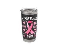 Indosso il rosa per la mia consapevolezza del cancro Bicchiere termico in acciaio inox doppia parete