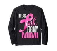Indosso Il Rosa per la mia Mimi nella consapevolezza del Cancro al Seno di Ottobre Maglia a Manica