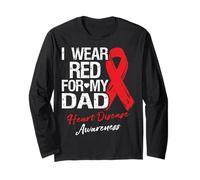 Indosso Il Rosso per Il Sopravvissuto del Mese della consapevolezza delle malattie cardiache di Mio Padre Maglia a Manica