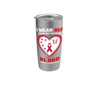 Indosso il rosso per la consapevolezza del cancro al sangue di mio cognato Bicchiere termico in acciaio inox doppia parete