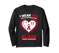Indosso Il Rosso per la consapevolezza del Cancro al Sangue di Mio cognato Maglia a Manica