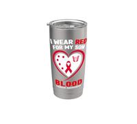 Indosso il rosso per la consapevolezza del cancro al sangue di mio figlio Bicchiere termico in acciaio inox doppia parete