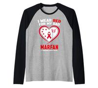 Indosso Il Rosso per la consapevolezza della sindrome di Mio Padre Marfan Maglia con Maniche Raglan