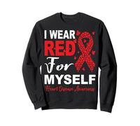 Indosso Il Rosso per Me Sopravvissuto al Mese della consapevolezza delle malattie cardiache Felpa