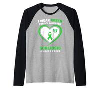 Indosso Il Verde per la consapevolezza della scoliosi di mia Figlia Maglia con Maniche Raglan