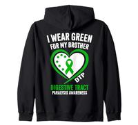 Indosso Il Verde per la consapevolezza DTP di Mio Fratello Felpa con Cappuccio