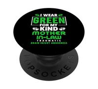 Indosso il verde per mia suocera - Consapevolezza delle lesioni cerebrali PopSockets PopGrip Adesivo