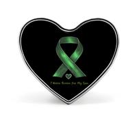 Indosso il verde per mio figlio Spilla per la sensibilizzazione sulla salute mentale Spilla a forma di cuore Distintivo Bottone Cravatta Risvolto Zaino Decorazione per donne e uomini