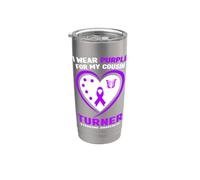 Indosso il viola per la consapevolezza della sindrome di mio cugino Turner Bicchiere termico in acciaio inox doppia parete